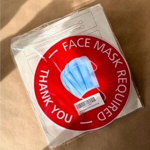 Red Face Mask Required Sign Stickers